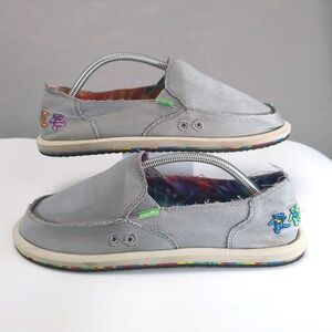 Sanuk Grateful Dead Vagabond Sidewalk Surfer Gray Slip On Shoes Womens 11 Mens 9